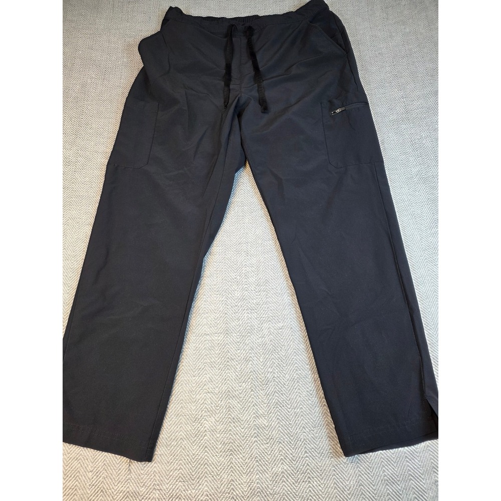 Adar Addition Black Scrub Pants XL Petite A6104 Elastic Drawstring Cargo Pockets